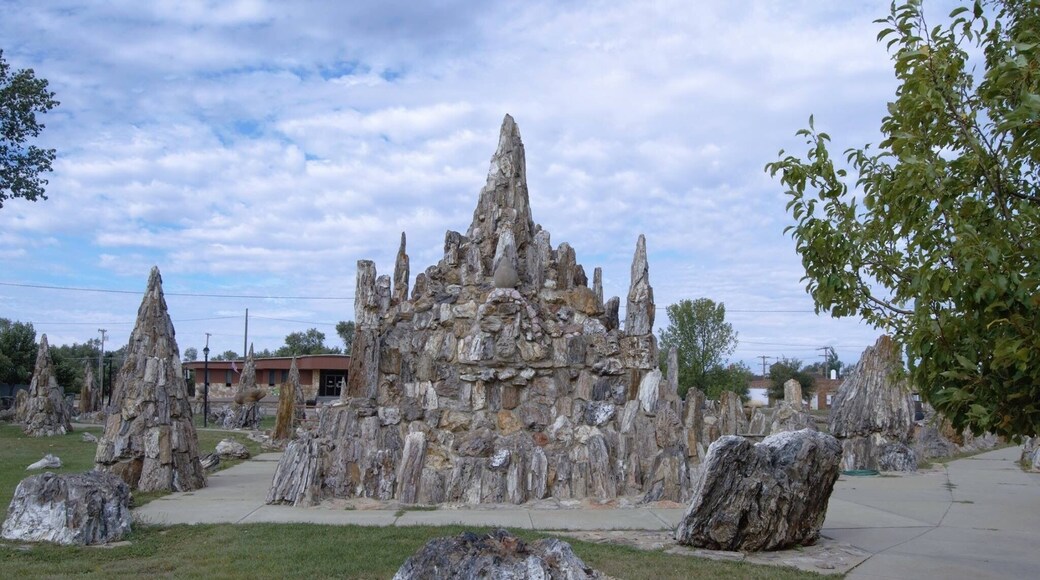 The castle weighs 300 tons and boasts towering spires and turrets. Just incredible that one man did all this work!