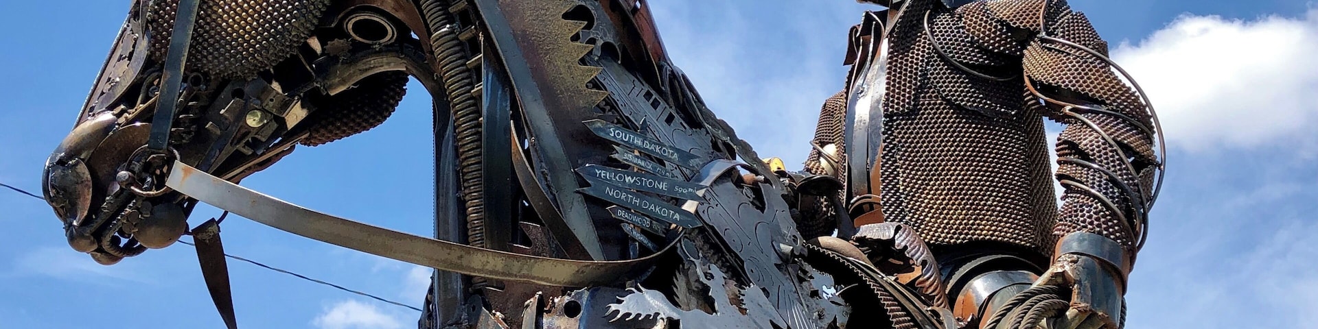 In Lemmon, SD, there lives a very talented metal artist named John Lopez. His metal artwork sculptures are just unbelievable. The details are too numerous to fully capture with the camera. His studio is a great stop as you journey through the beautiful state of SD.