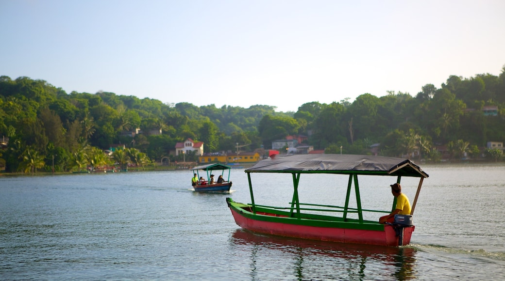 Flores which includes boating, a lake or waterhole and a coastal town