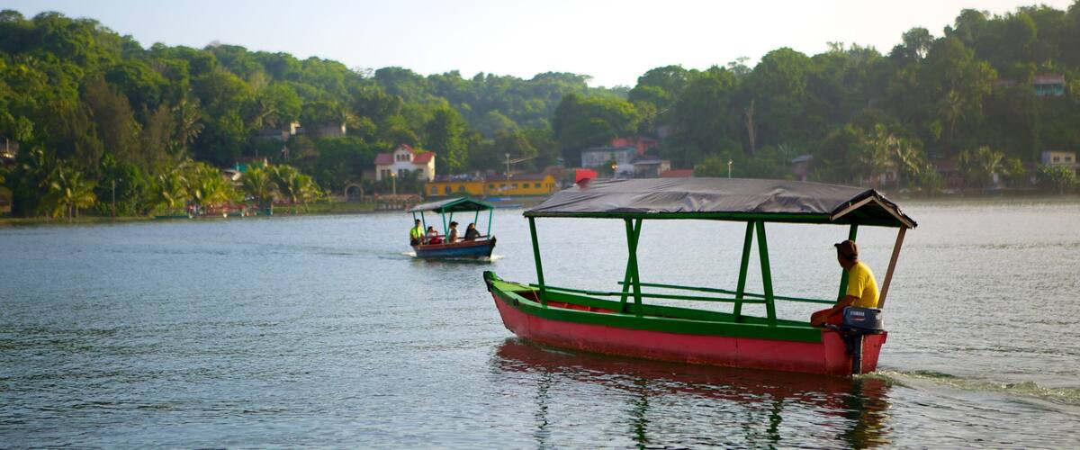 Flores which includes boating, a lake or waterhole and a coastal town