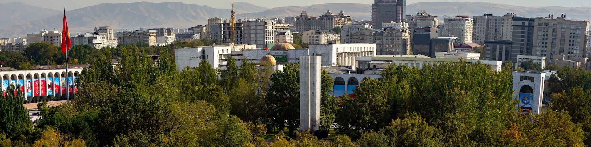 Bishkek city center view from above