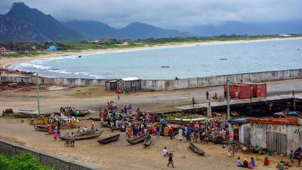 Ville au bord de l'océan indien dans le sud de Madagascar