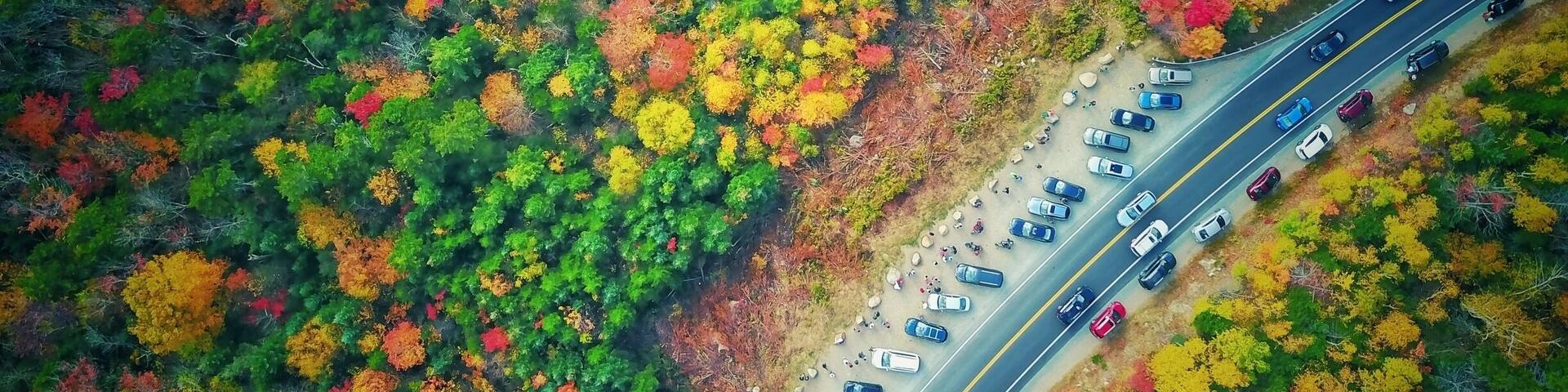 A drone shot from the kancamagus hwy in NH