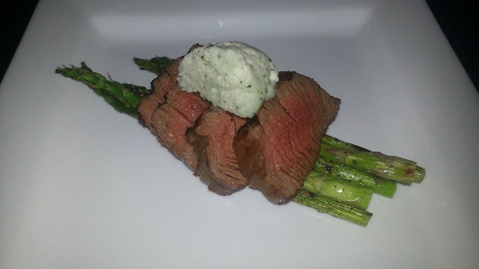 Pork tenderloin and asparagus dinner from Bordinos