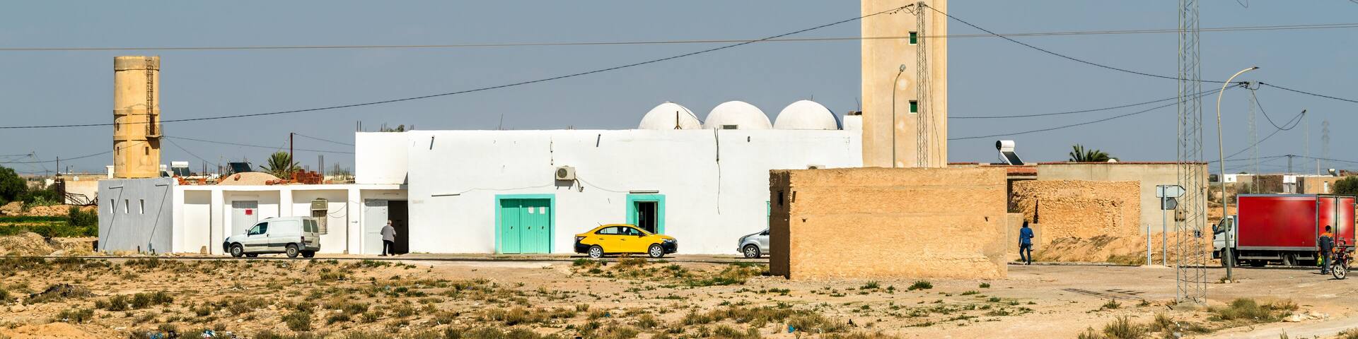 Typical mosque in the Tunisian countryside at Skhira