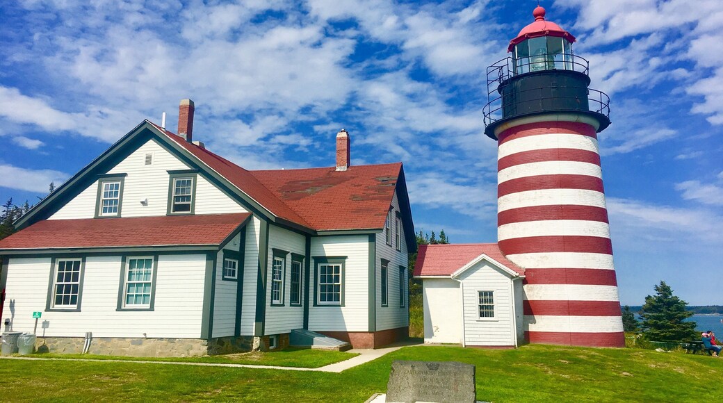 I call this the Dr. Seuss lighthouse! Beautiful coast of Maine. Was able to see a whale breach while standing just next to the lighthouse in the ocean behind us.