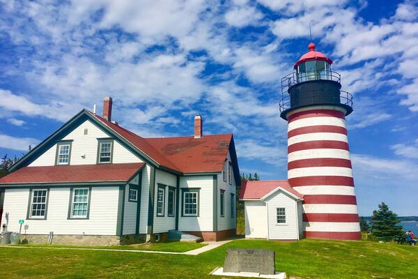 I call this the Dr. Seuss lighthouse! Beautiful coast of Maine. Was able to see a whale breach while standing just next to the lighthouse in the ocean behind us.