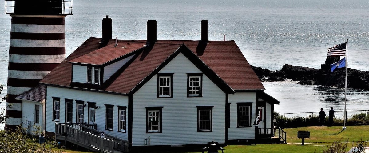 The town of Lubec is the easternmost town in the USA. This is the West Qouddy ahead Lighthouse.