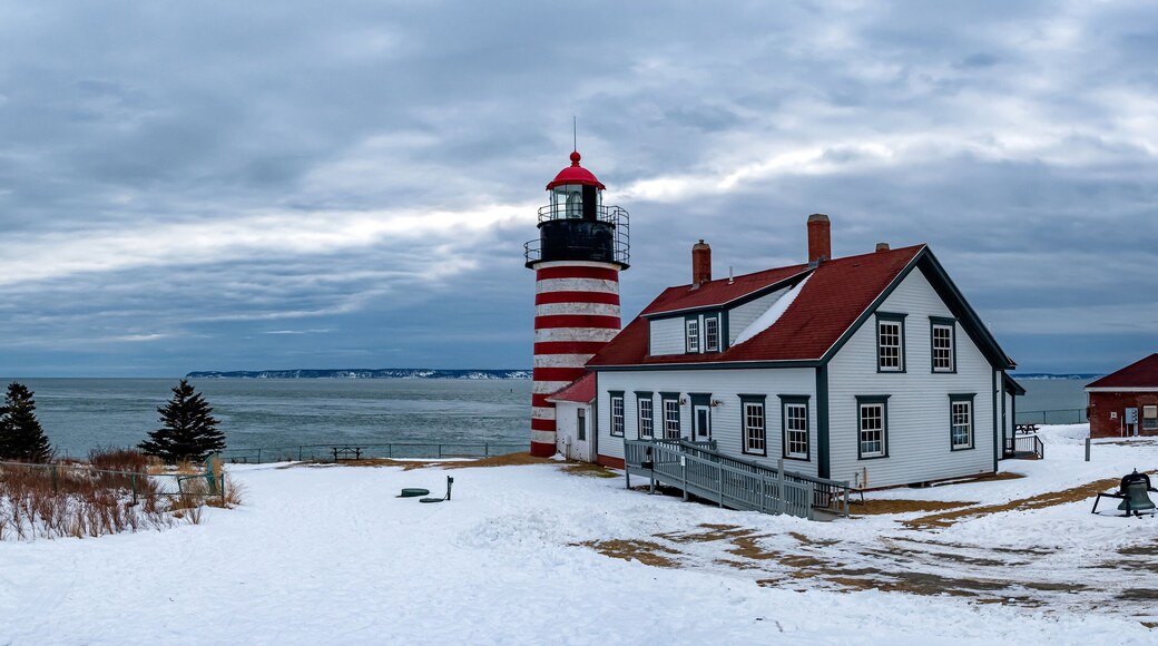 West Quoddy Head Light, Lubec, Maine, is the easternmost point of the contiguous United States.