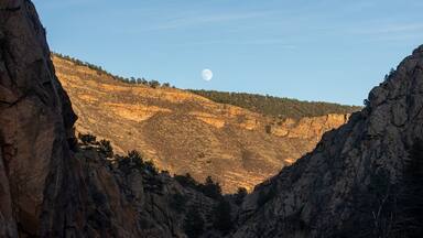 Lyons Colorado, Mountain Landscape, Moon, Sunset