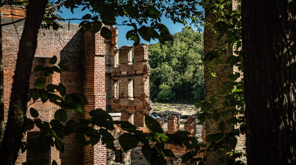 Sweetwater Creek State Park Georgia ruins of civil war era Mill brick and creek view through trees