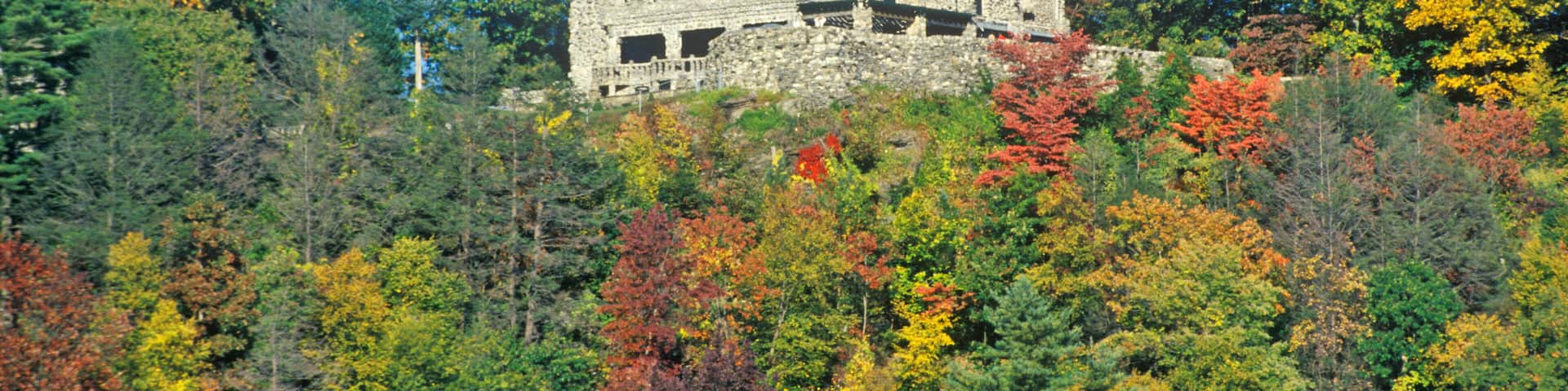 Autumn colors at Gillette Castle State Park, East Haddam, Connecticut