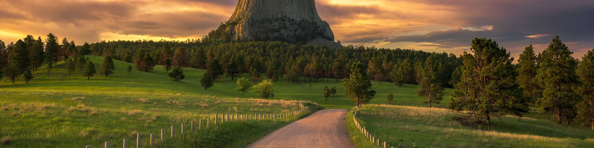 Devils Tower, scenic sunrise, Wyoming