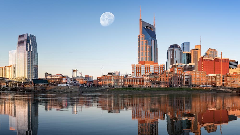 Nashville skyline in the morning