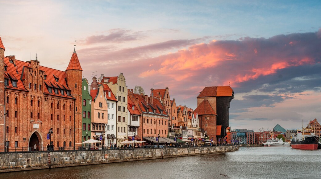 Sunset over the Motława River in Gdańsk