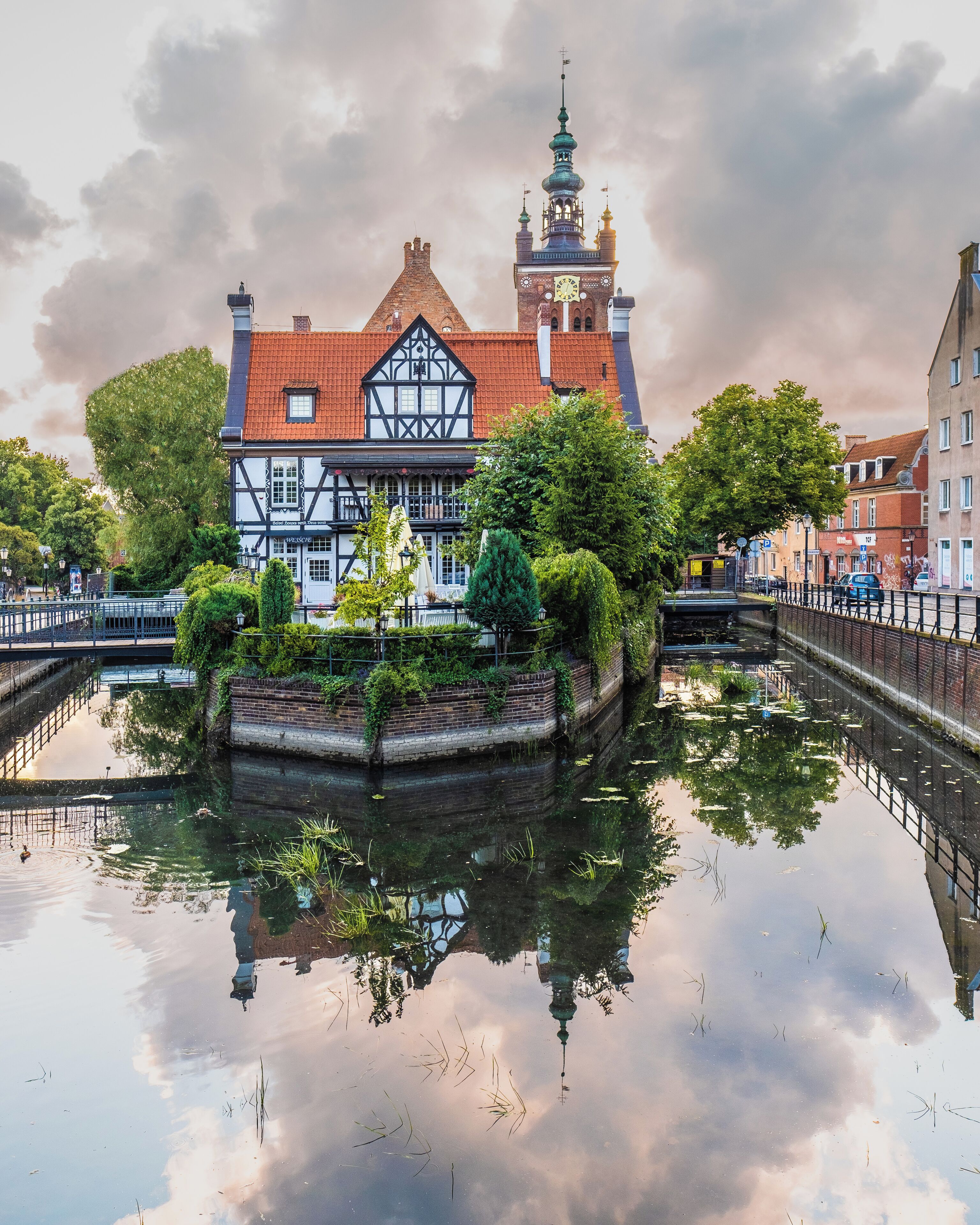 Beautiful view from this bridge in Gdansk