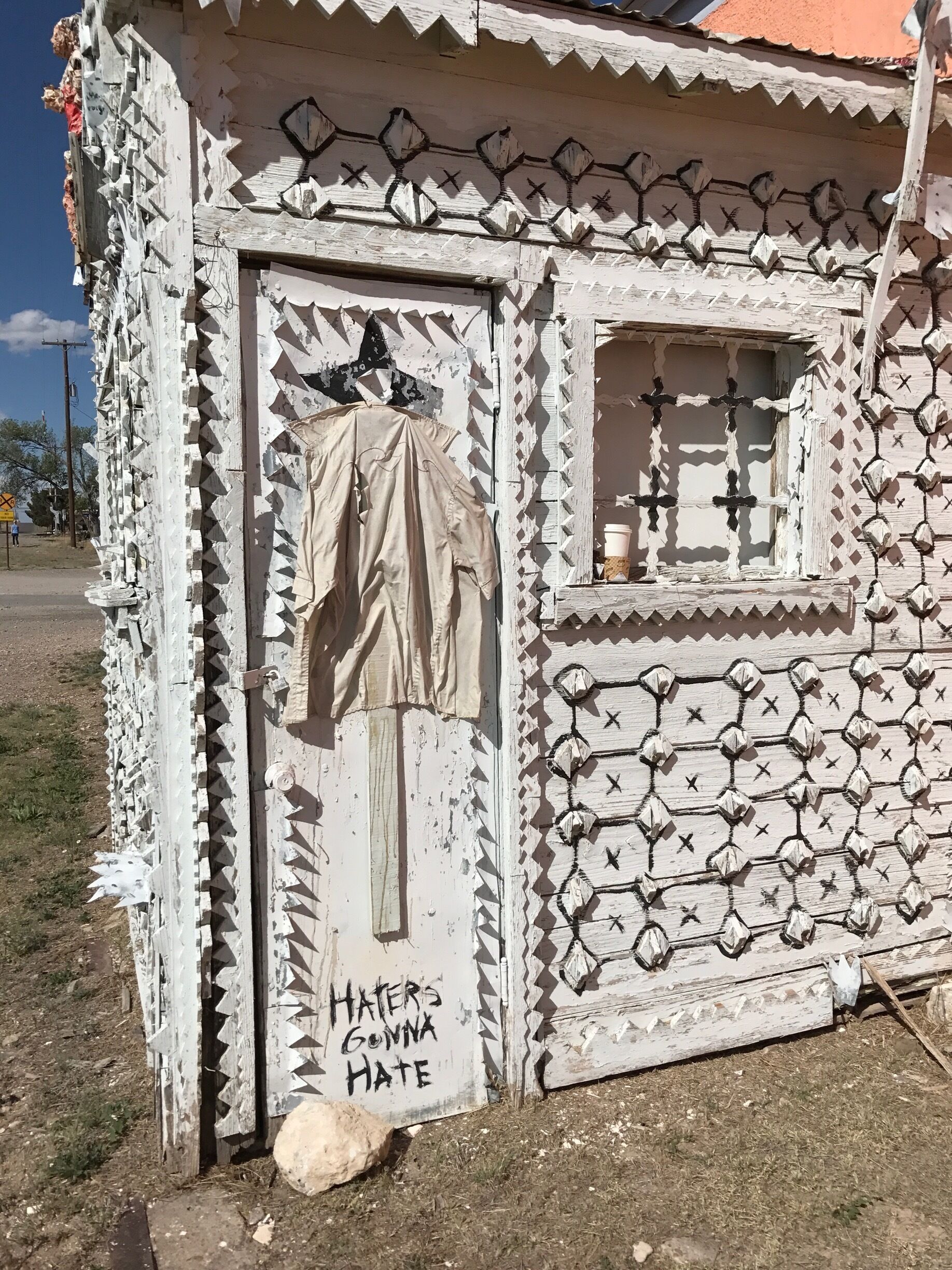 Funky decors on top of this building 
