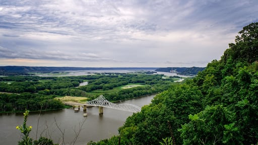 A view of the Marquette–Joliet Bridge that crosses from Praire Du Chein Wisconsin to Marquette Iowa.