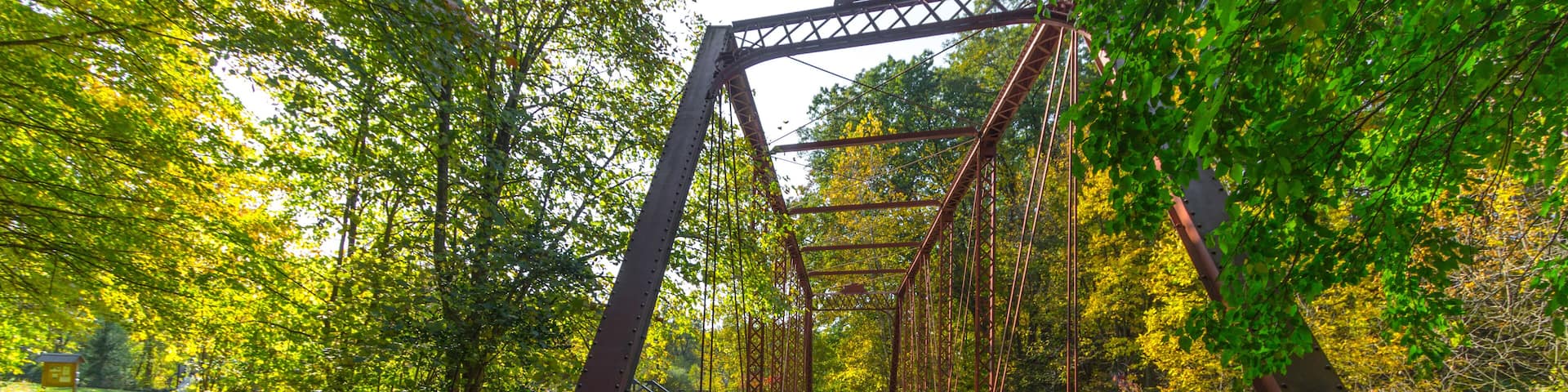 The Historic Bridge park in Battle Creek, Michigan utilizes historic bridges from the state of Michigan on its hiking trails. This includes a portion of the North Country Trail.