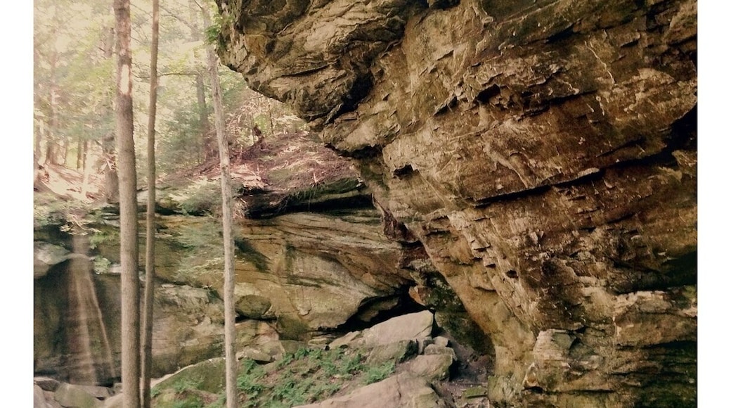 Seriously awesome geologic structures, Mansfield sandstone. The landmarks in the park all have delightful names like Gypsy Gulge and Box Canyon. #statepark #hiking