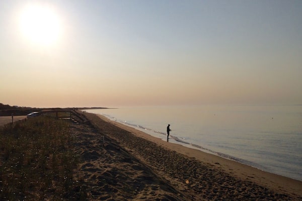 Morning light. The lone fisherman