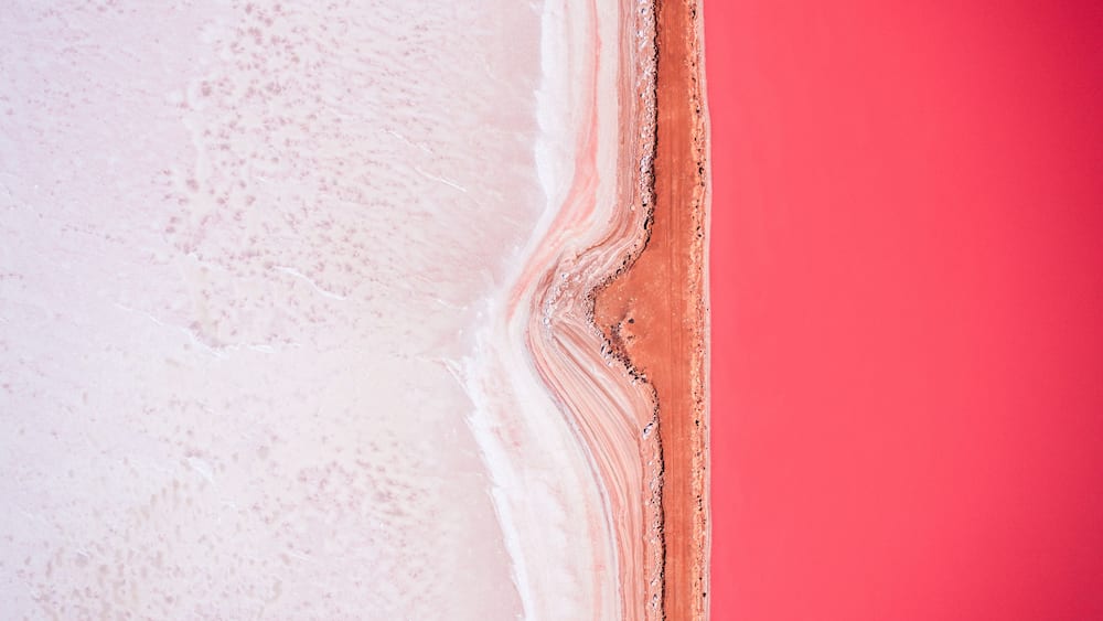 Abstract aerial, Hutt lagoon pink lake, Western Australia, Australia
