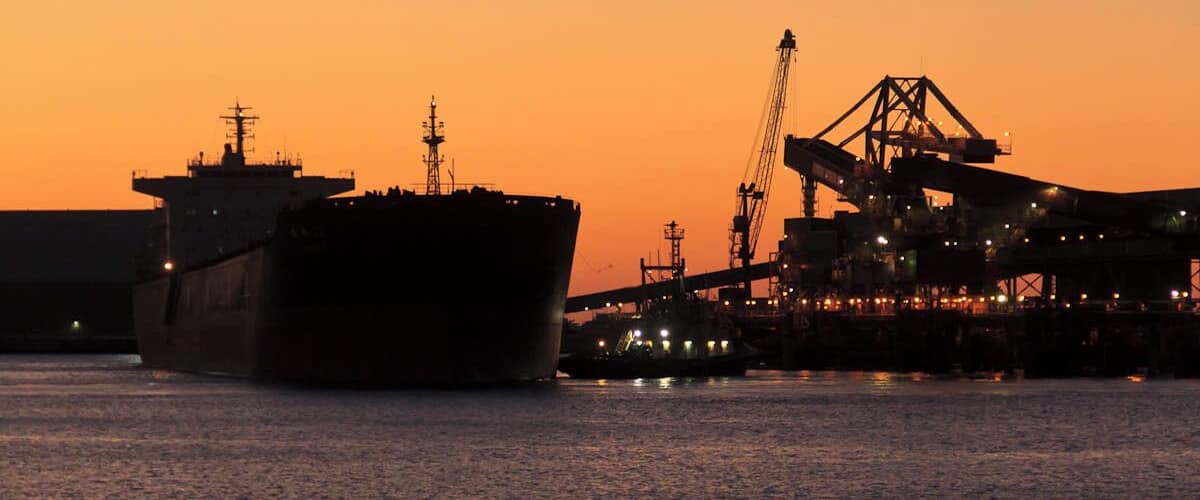 The busy harbour of Geraldton WA.
Geraldton is a coastal city in Western Australia, located 424 kilometres north of Perth. The Port of Geraldton is a major west coast port with seven bulk handling berths with the major exports of iron ore, grain and mineral sand.