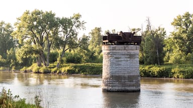 Old bridge support in the Red River
