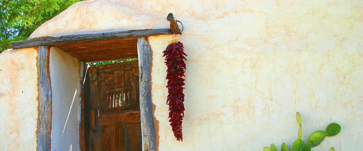 Red chile doorway Mesilla NM