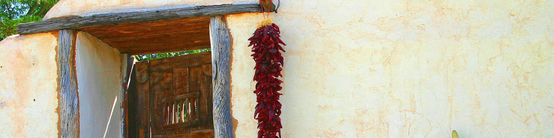 Red chile doorway Mesilla NM