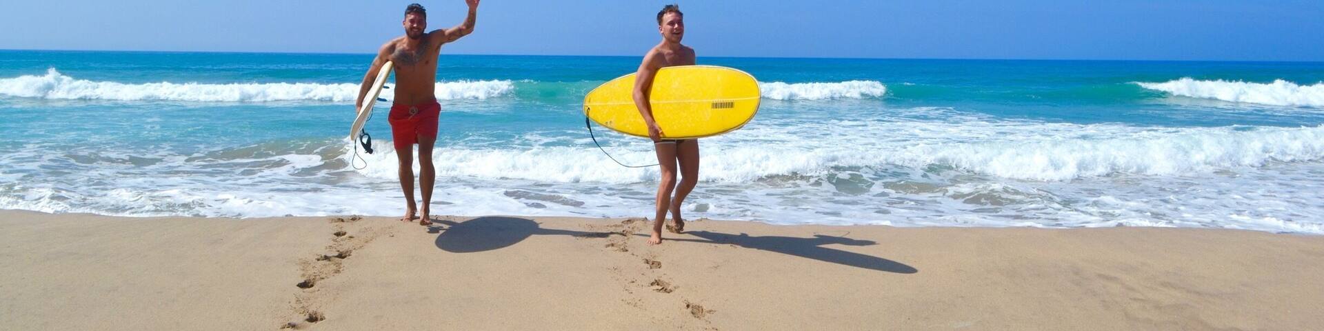 Amateur surfers, professional #blue skies