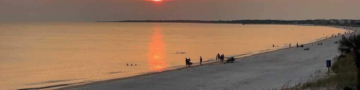 Such beautiful sunsets on the white sandy beach