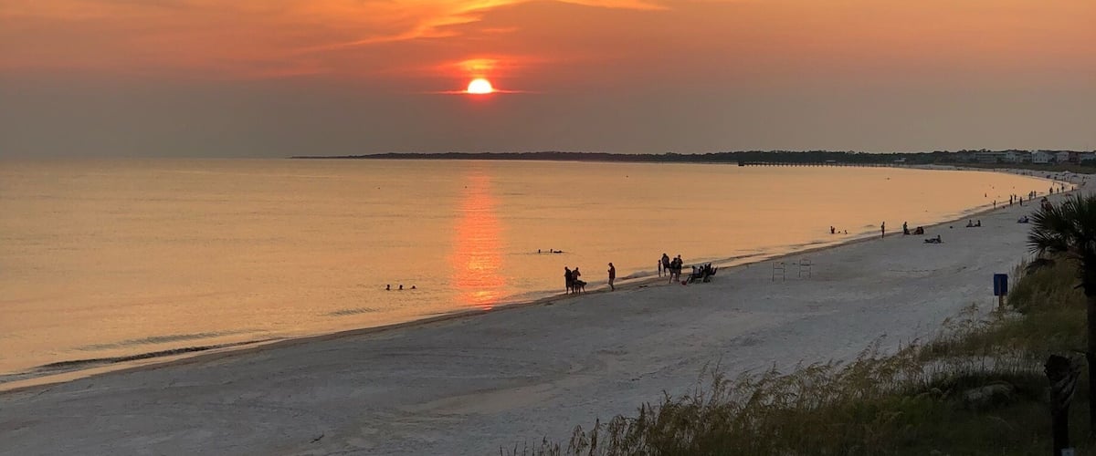 Such beautiful sunsets on the white sandy beach