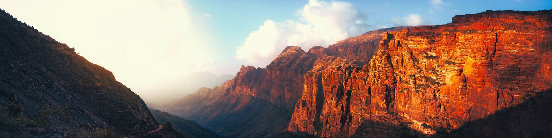 Panoramic view of the valley of Jabal Qahar, Saudi Arabia (HIGH RESOLUTION)
