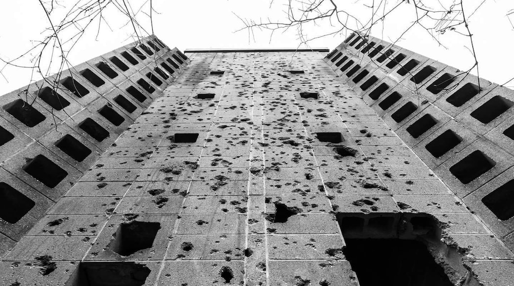 Shot up tower in a former artists colony off the beaten path of the Arch trail.