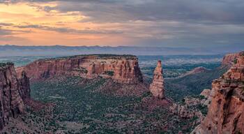 Sunset at Colorado National Monument in Grand Junction, Colorado- Independence Monument view