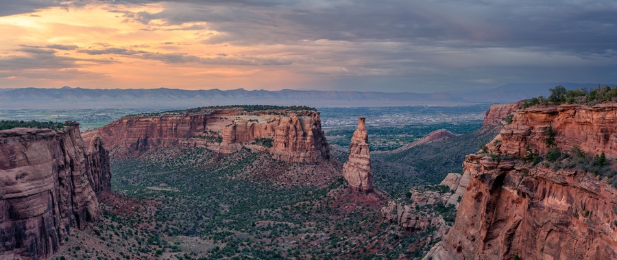 Sunset at Colorado National Monument in Grand Junction, Colorado- Independence Monument view