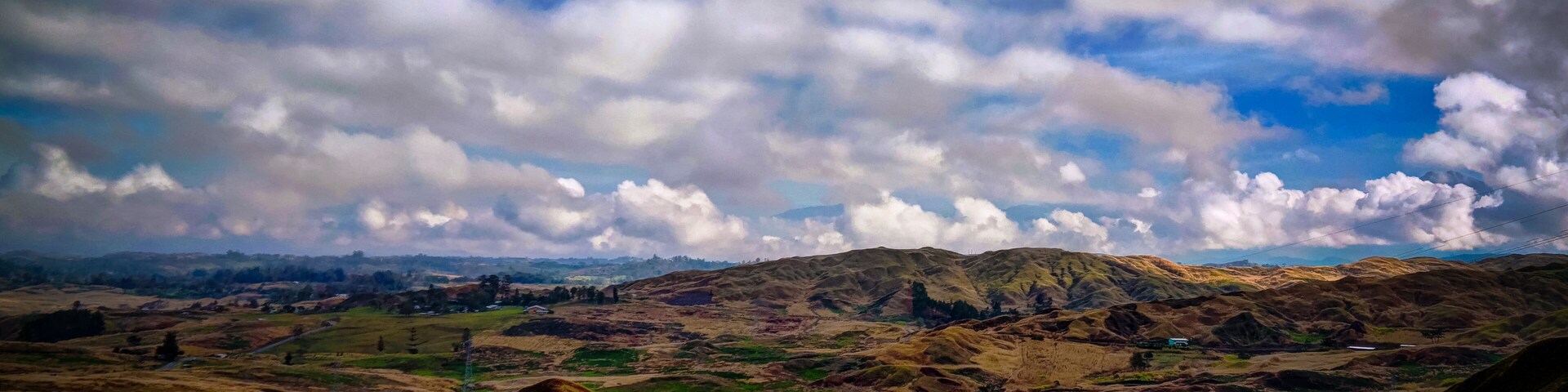 Landscape of Kratke mountain range around Ramu river and valley, Eastern Highlands Province, Papua New Gunea