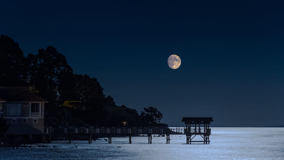 Moonrise on Gulf Beach, Milford