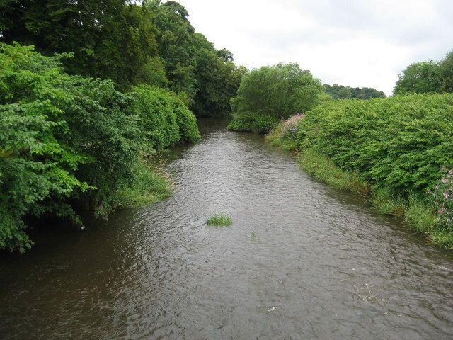 River Kelvin near the Cawder Golf Courses Swift flowing river after much rain, on its course towards the Clyde.