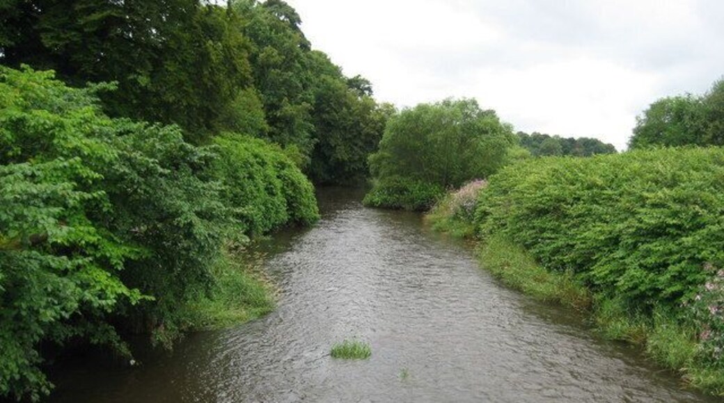River Kelvin near the Cawder Golf Courses Swift flowing river after much rain, on its course towards the Clyde.