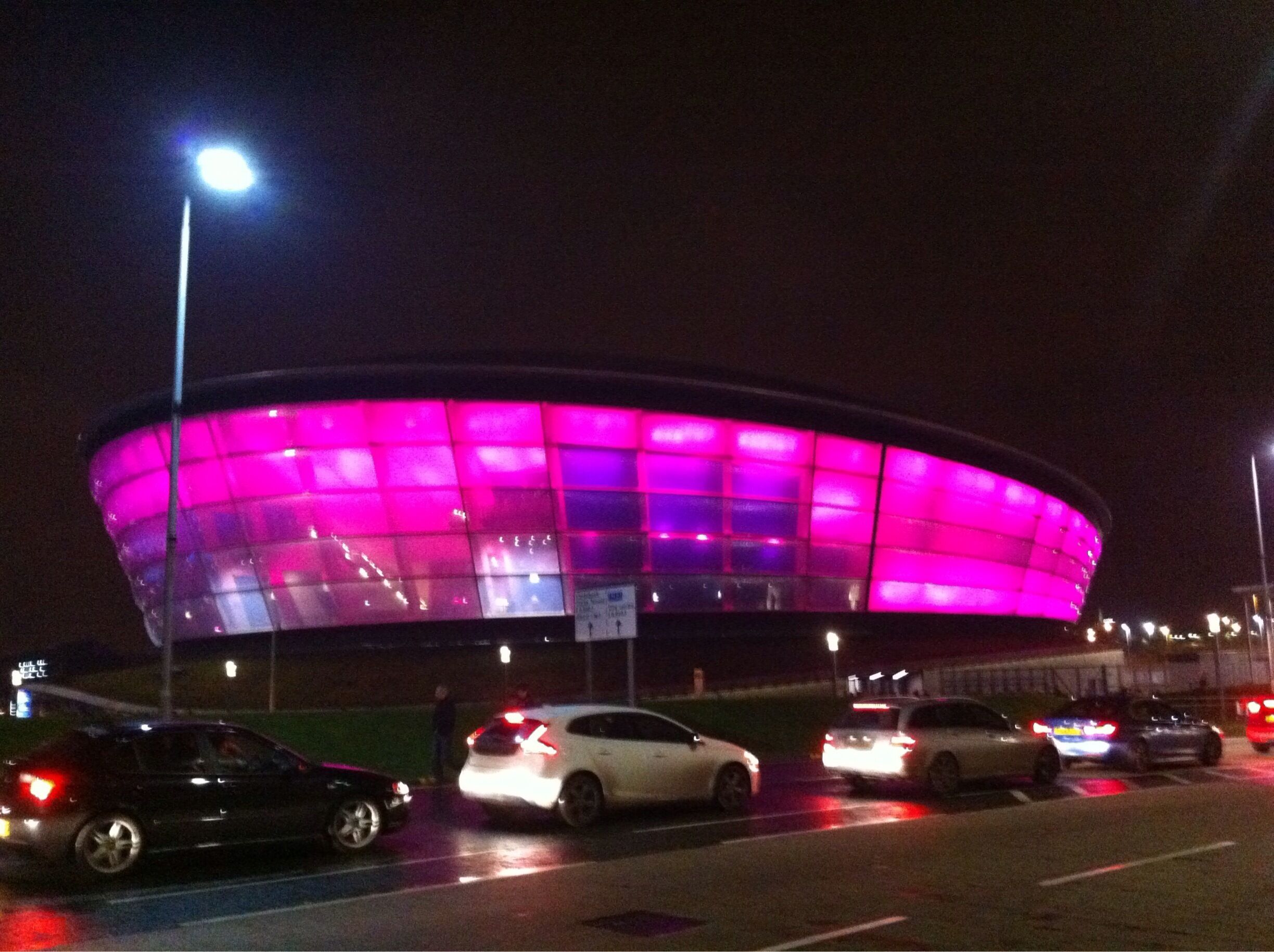 SSE Hydro at night
