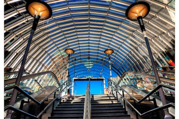 this is the entrance to St Enochs underground station adjacent to teh shopping centre