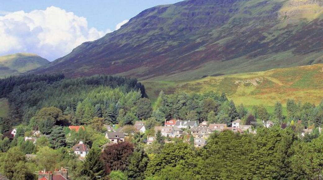 Blanefield The village of Blanefield with the Campsie fells in the background.