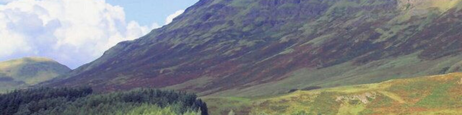 Blanefield The village of Blanefield with the Campsie fells in the background.