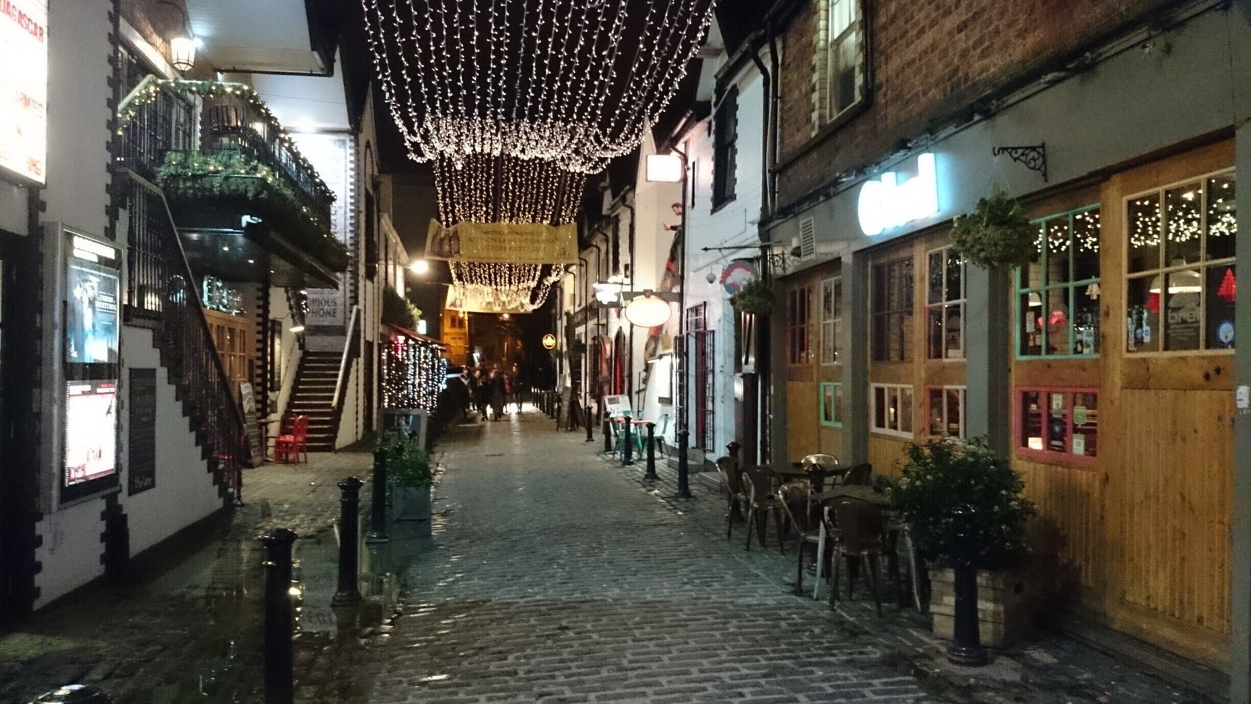A view down Ashton Lane in Glasgow's west end. Some awesome pubs down this side street. 