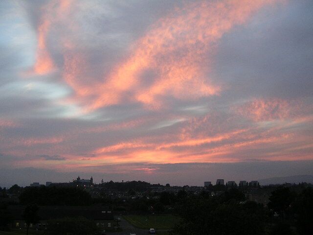 Sunset from Gartnavel Hospital.