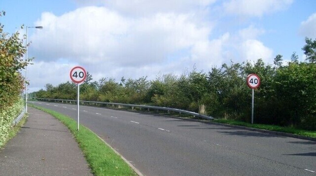 Dewar Road Leads north towards the M80.