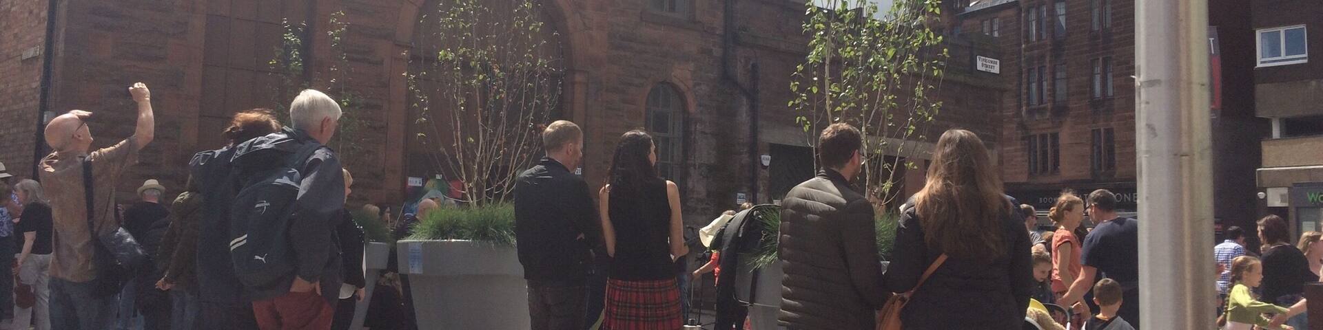 Outdoor Street ceilidh as part of the West end festival in glasgow. Strangely enough the sun came out !!!!