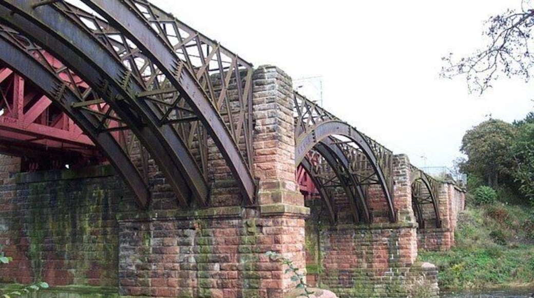 Railway Bridge at Uddingston the down stream half carries the present railway and the upstream half, shown here, is disused.